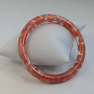 Handmade Coral Bangle - Small - Unique Artisan Bracelet